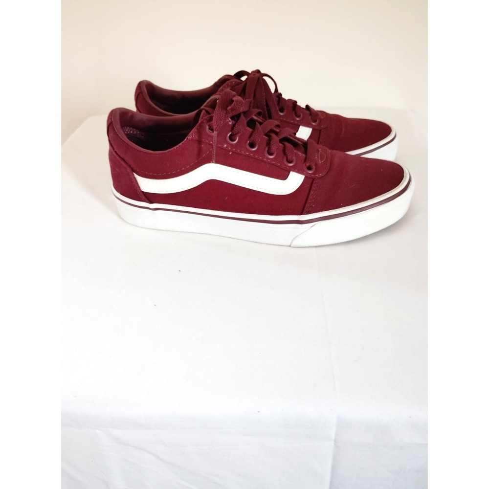 EUC Vans Ward Skate Canvas Shoes Preppy Streetwear Low Top Burgundy Women 7.5